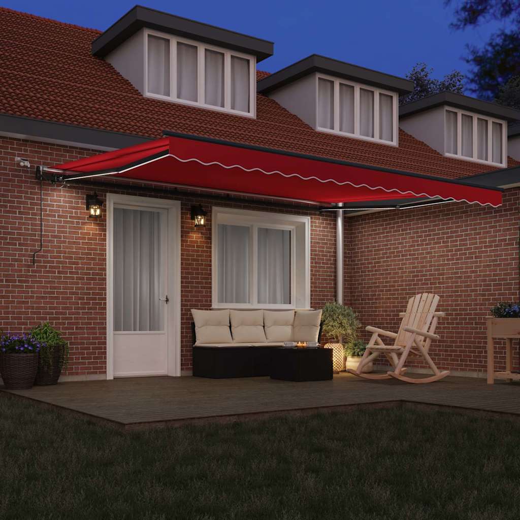Toldo Retrátil com Vermelho 450 × 350 cm tecido