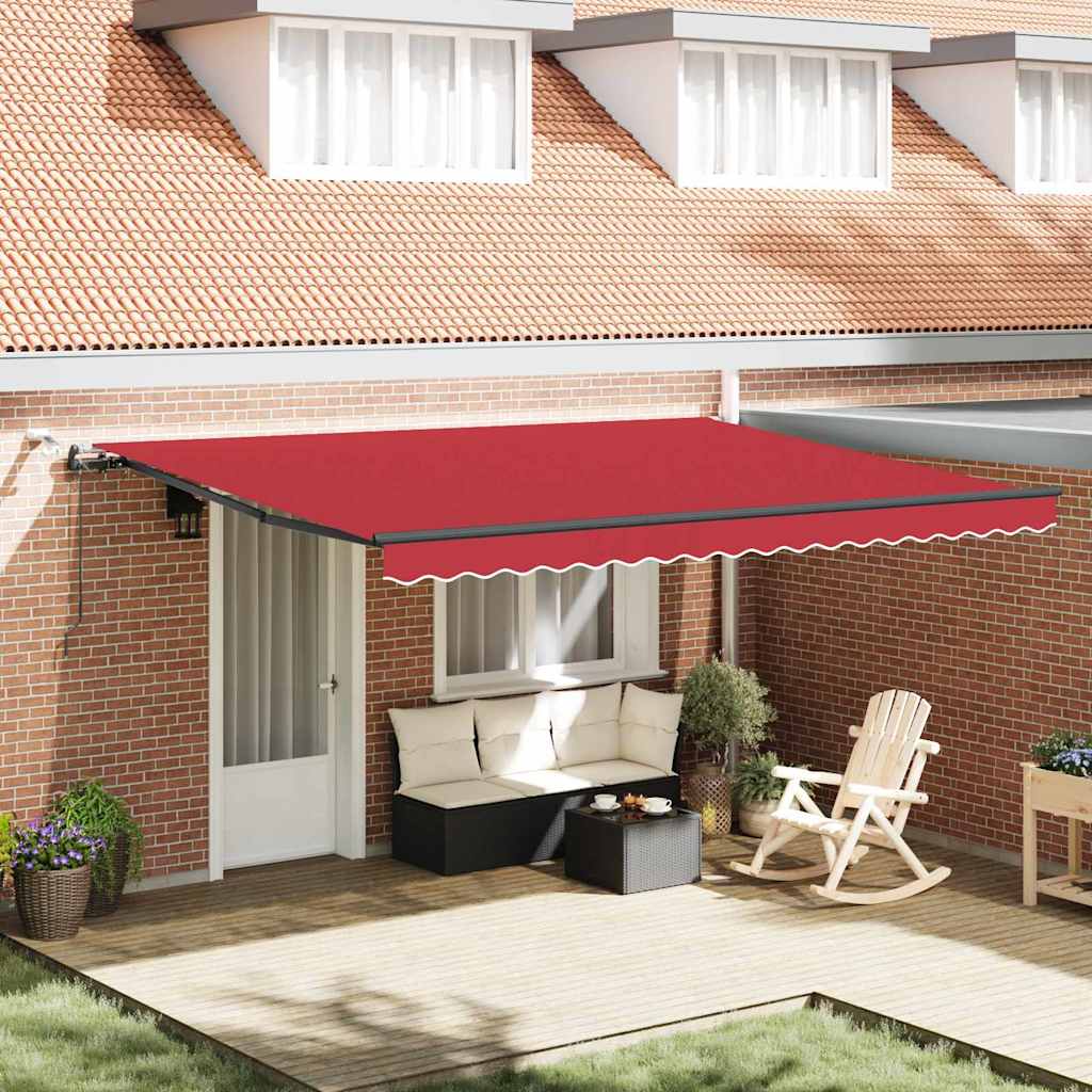 Toldo Retrátil com Vermelho 450 × 350 cm tecido