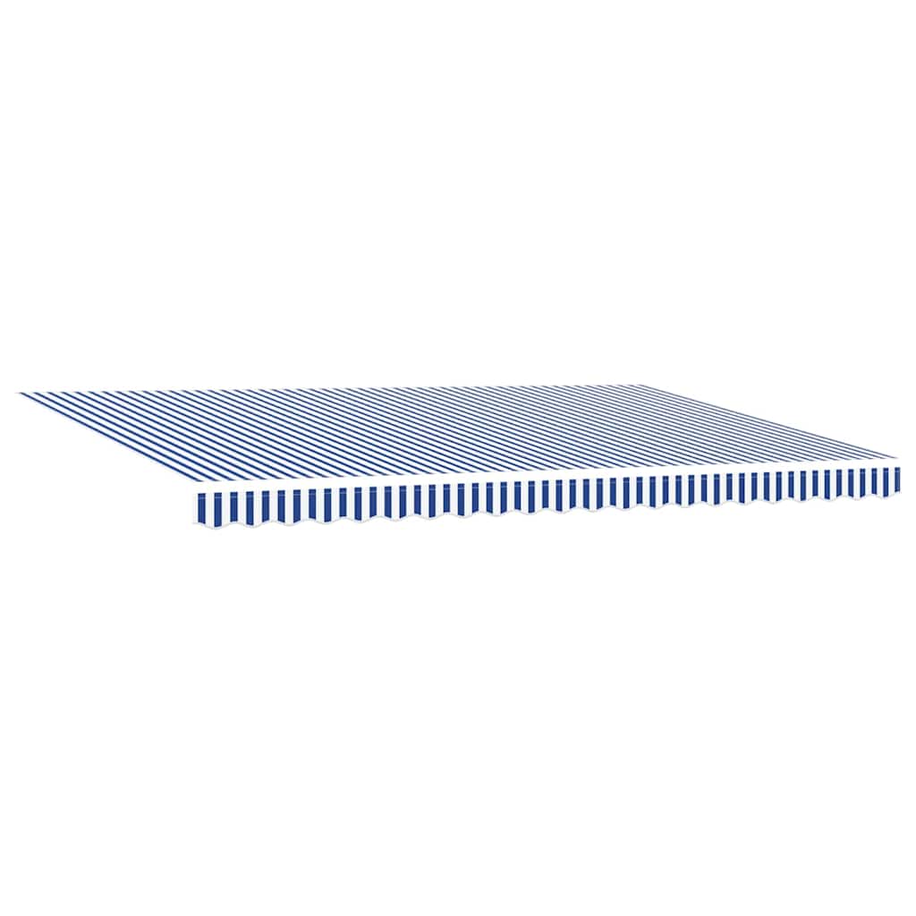 Toldo Retrátil Manual Azul e Branco 500x300 cm tecido