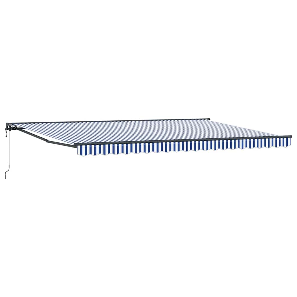 Toldo Retrátil Azul e Branco 500x300 cm tecido