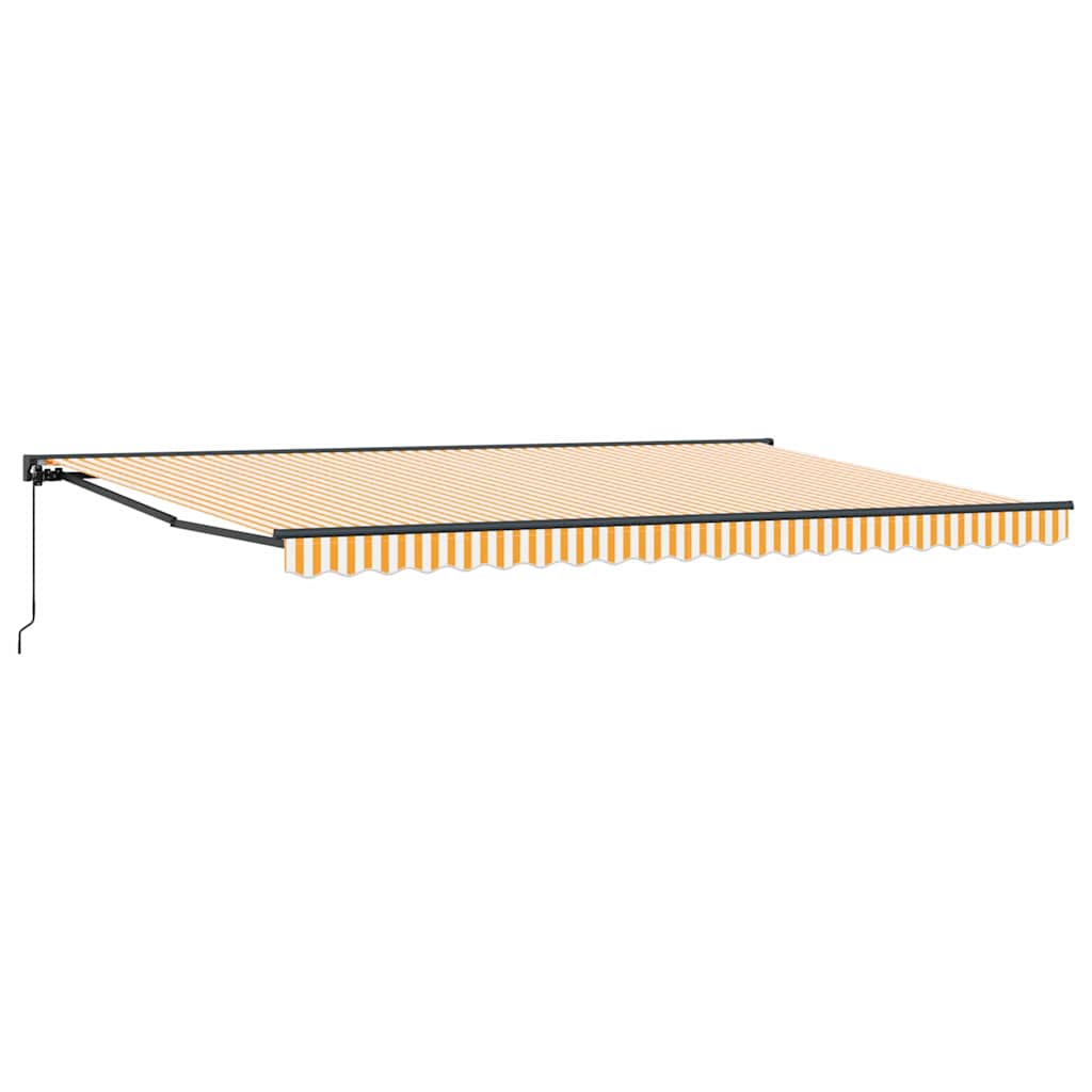 Toldo Retrátil Manual Laranja e Branco 500x300 cm tecido