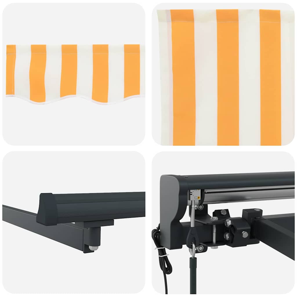 Toldo Retrátil Laranja e Branco 500x300 cm tecido