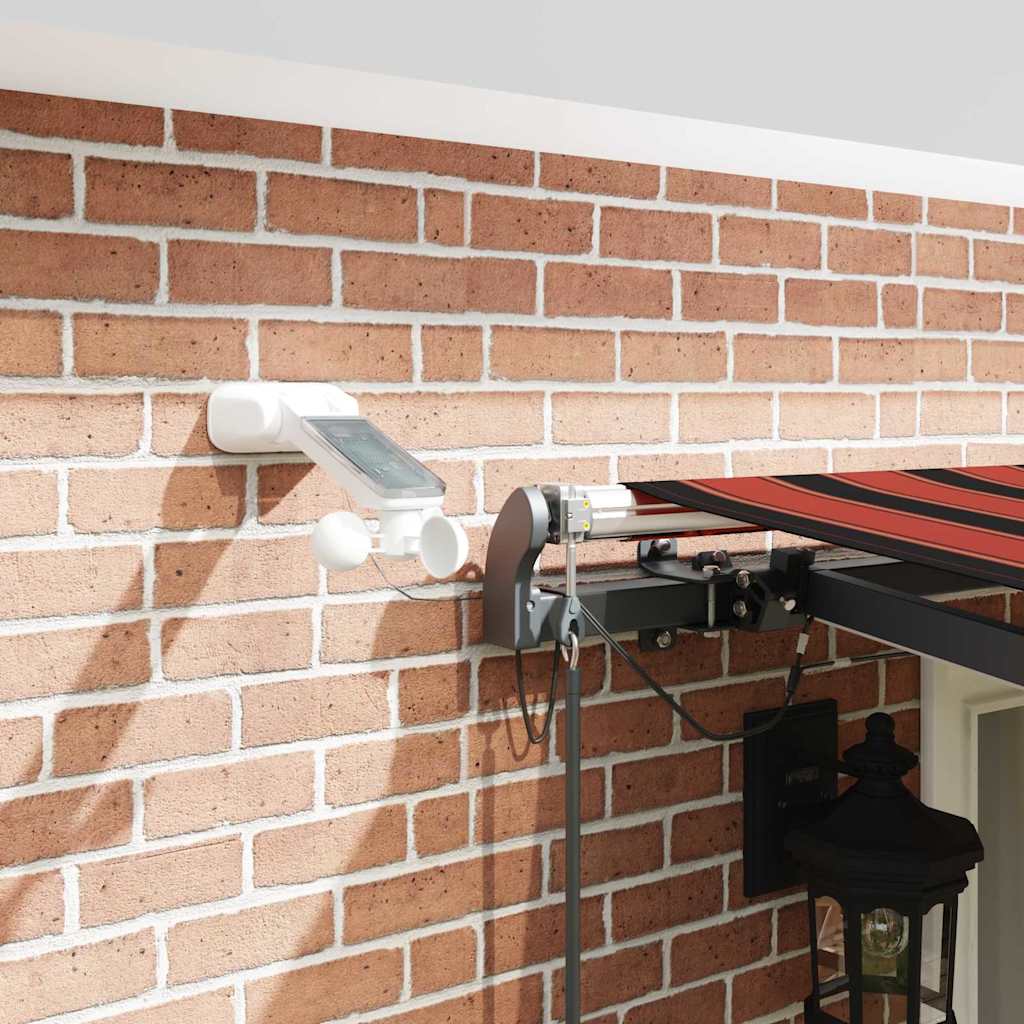 Toldo Retrátil com laranja e castanho 500 × 300 cm tecido