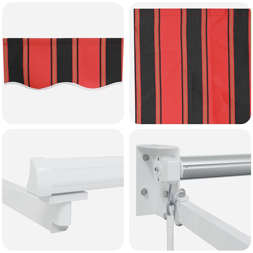Toldo Retrátil Laranja e Marrom 500 × 300 cm Tecido e Metal
