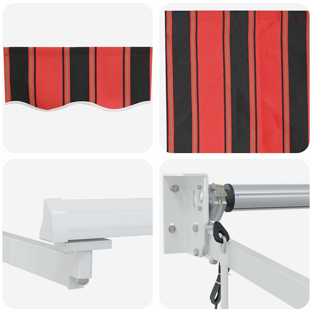 Toldo Retrátil Laranja e Marrom 500 × 300 cm Tecido e Metal