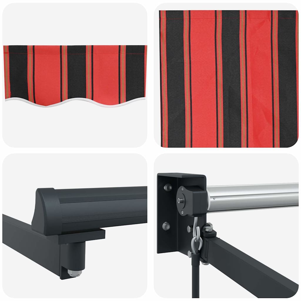 Toldo Retrátil Laranja e Marrom 500 × 300 cm Tecido e Metal