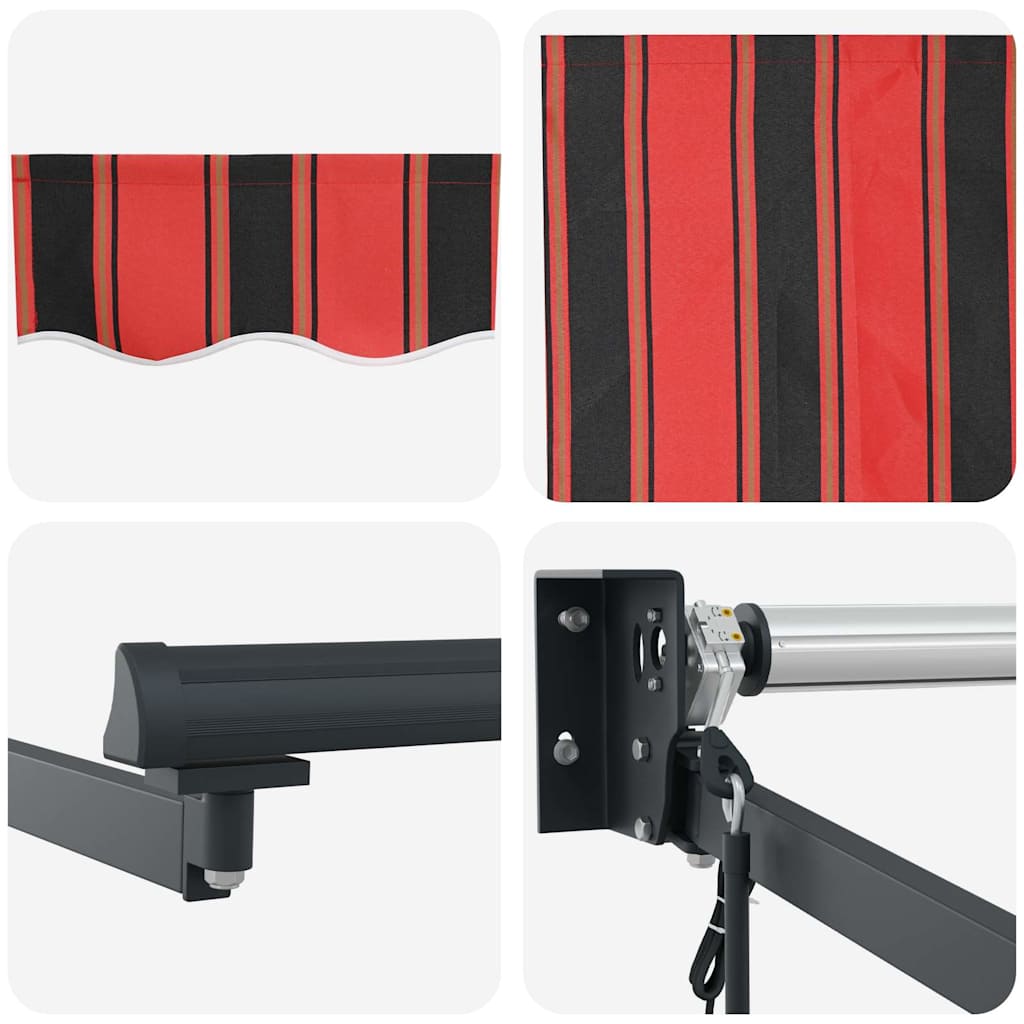 Toldo Retrátil Laranja e Marrom 500 × 300 cm Tecido e Metal