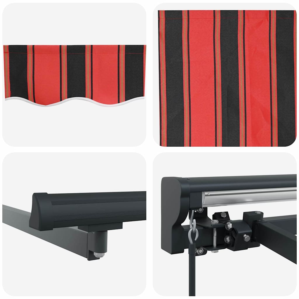Toldo Retrátil Manual Laranja e Marrom 500x300 cm tecido