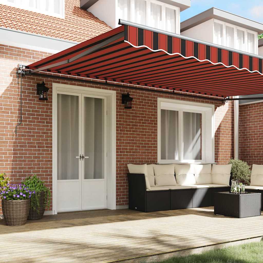 Toldo Retrátil Laranja e Marrom 500x300 cm tecido