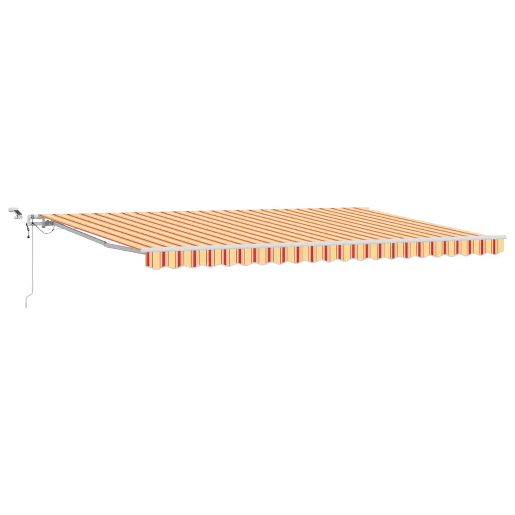 Toldo Retrátil Amarelo e Laranja 500 × 300 cm Tecido e Metal