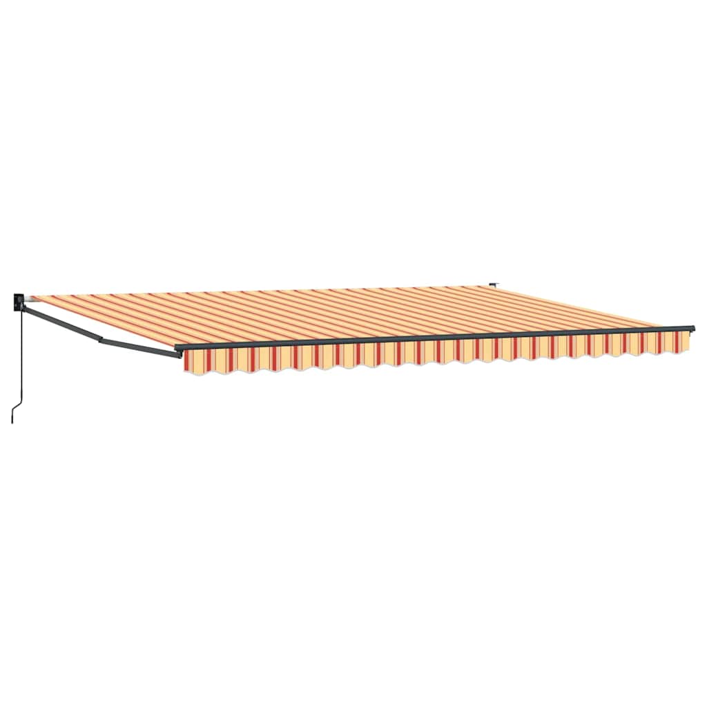 Toldo Retrátil Amarelo e Laranja 500 × 300 cm Tecido e Metal