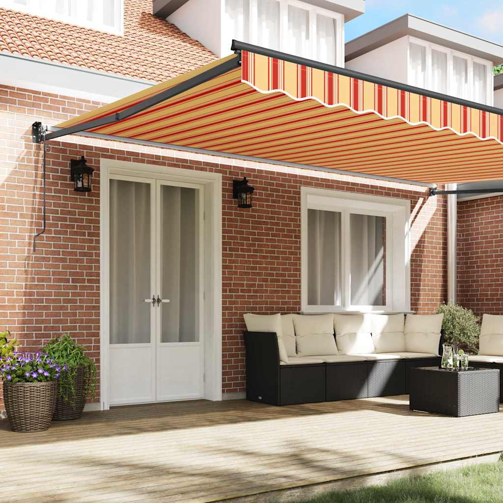 Toldo Retrátil Creme 500 × 300 cm Tecido e Metal