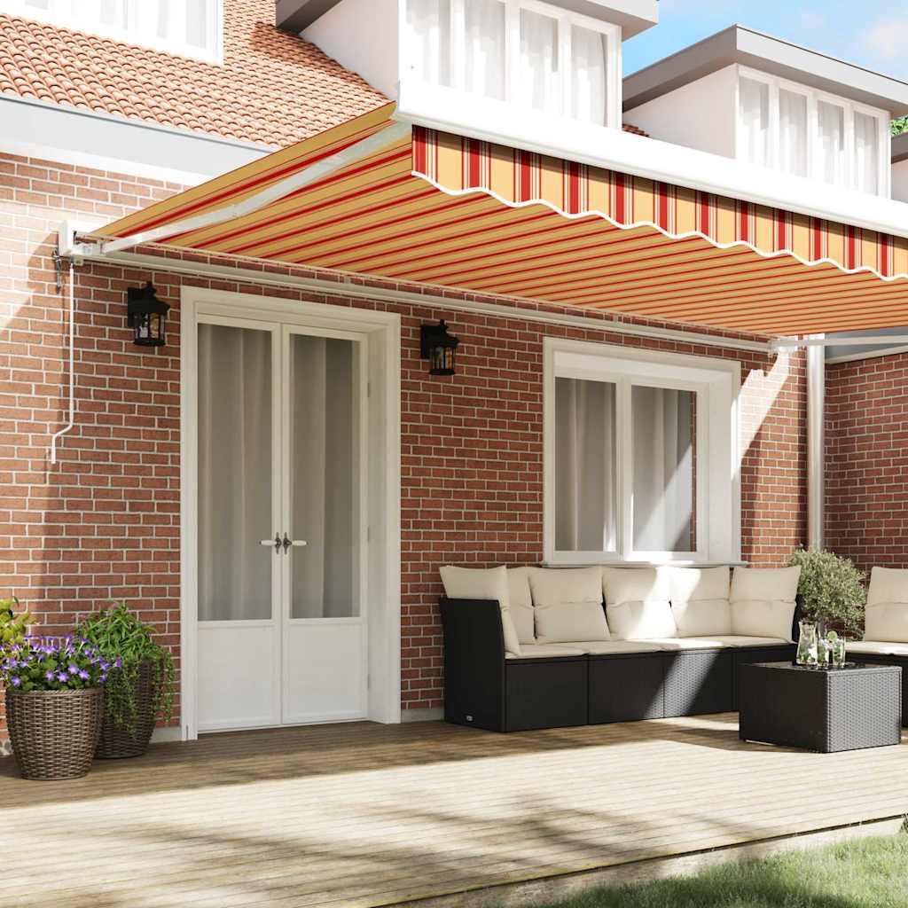 Toldo Retrátil amarelo e laranja 500 × 300 cm Tecido, Metal
