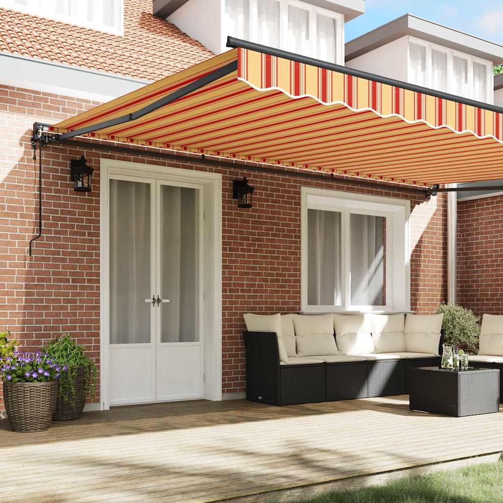 Toldo Retrátil Amarelo e Laranja 500x300 cm tecido
