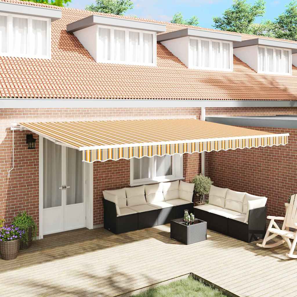 Toldo Retrátil Multicolor 500 × 300 cm Tecido e Metal