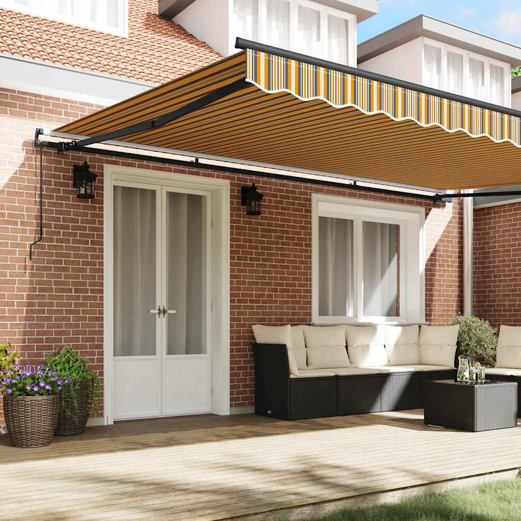 Toldo Retrátil Manual Multicolor 500 × 300 cm tecido