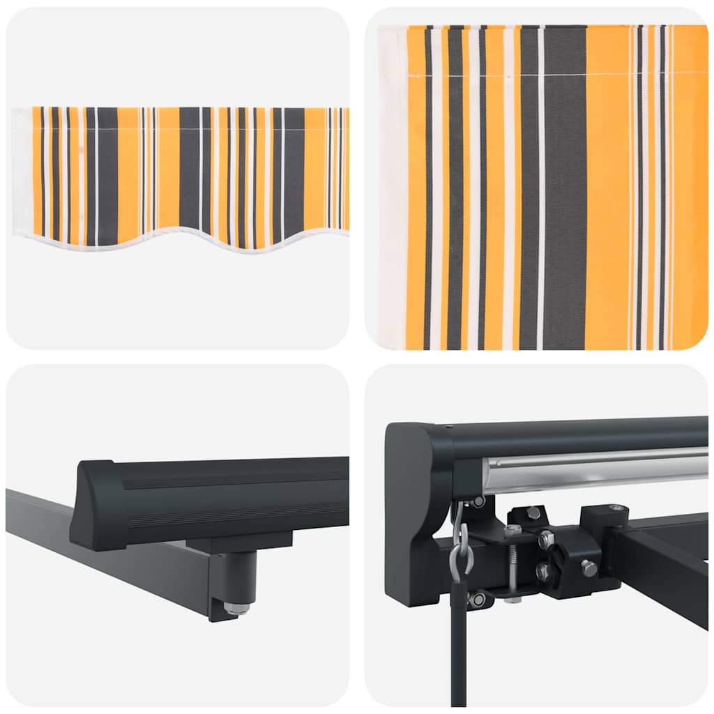 Toldo Retrátil Manual Listrado Multicolorido 500x300 cm tecido