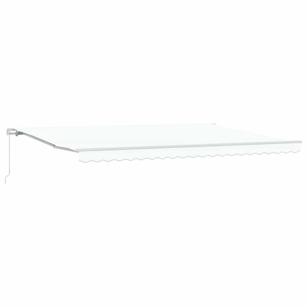 Toldo Retrátil Branco 500 × 300 cm Tecido e Metal