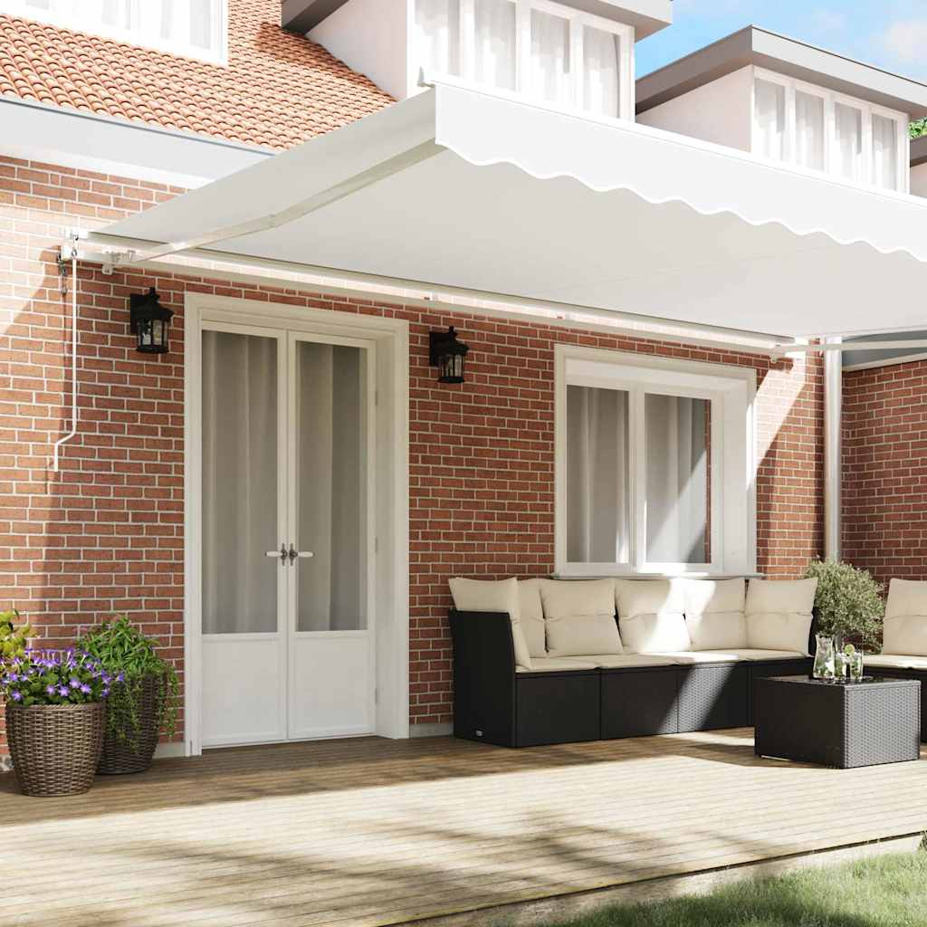 Toldo Retrátil 500 × 300 cm Branco