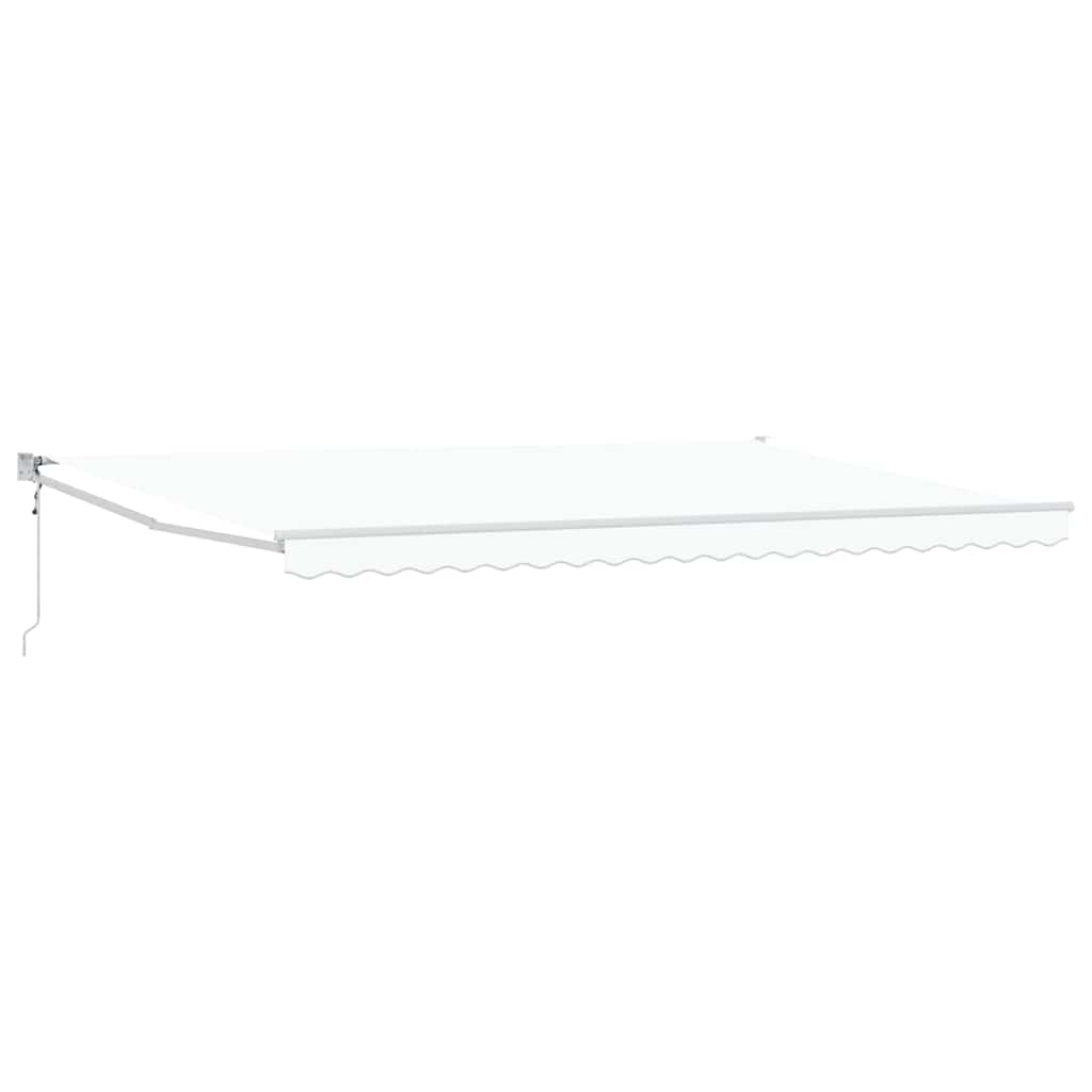 Toldo Retrátil Branco 500 × 300 cm Tecido e Metal