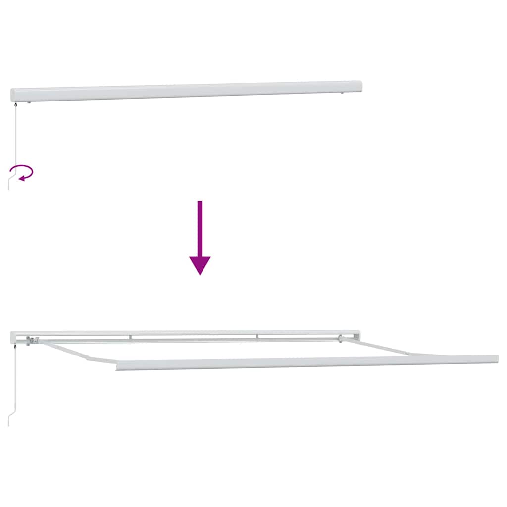 Toldo Retrátil Branco 500 ×300 cm Tecido e Metal