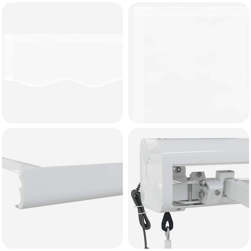Toldo Retrátil Manual Branco 500 × 300 cm Tecido, Metal