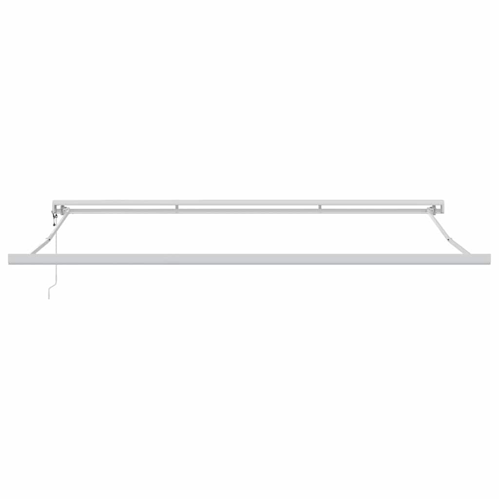 Toldo Retrátil Manual Branco 500 × 300 cm Tecido, Metal