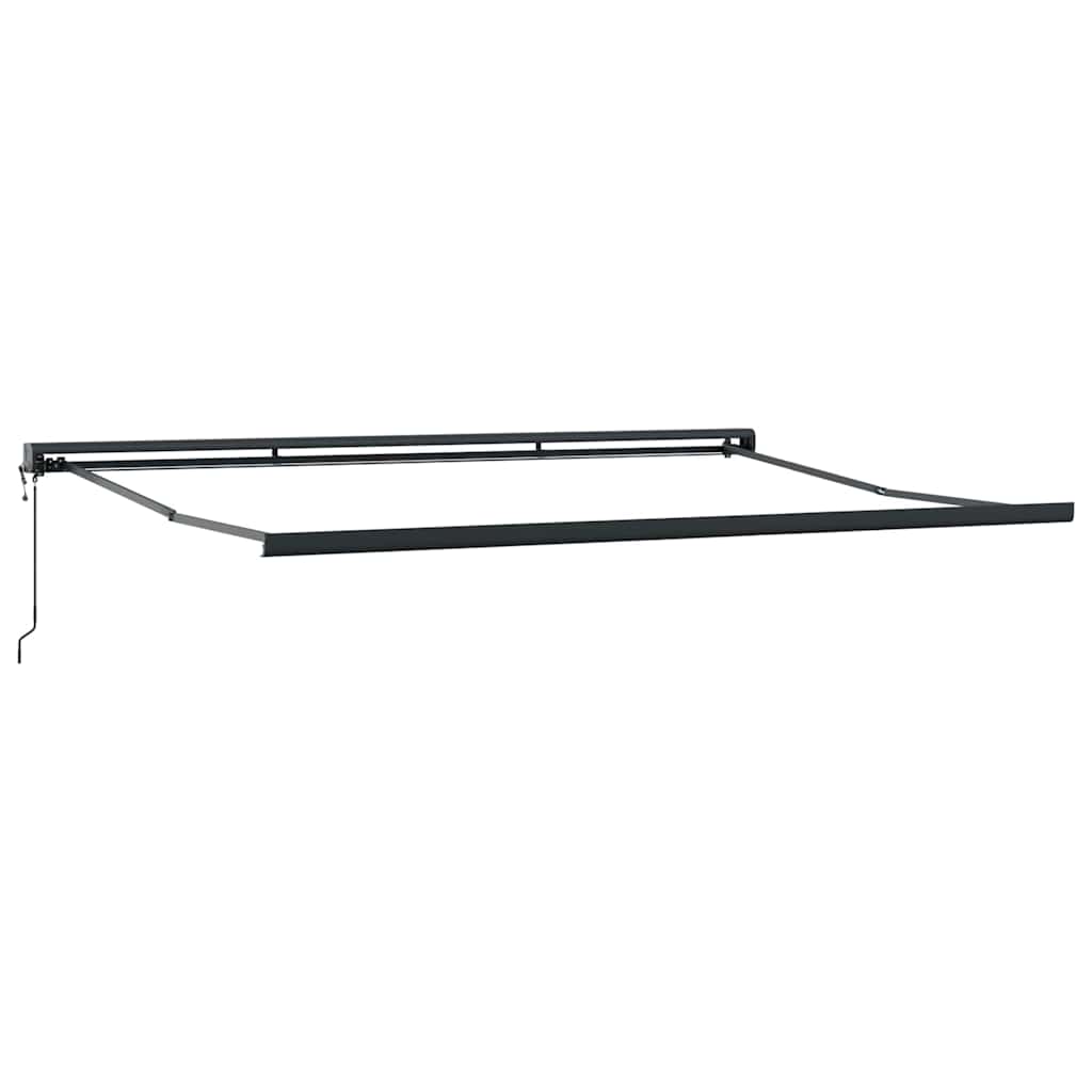 Toldo Retrátil Manual Branco 500 × 300 cm Tecido, Metal