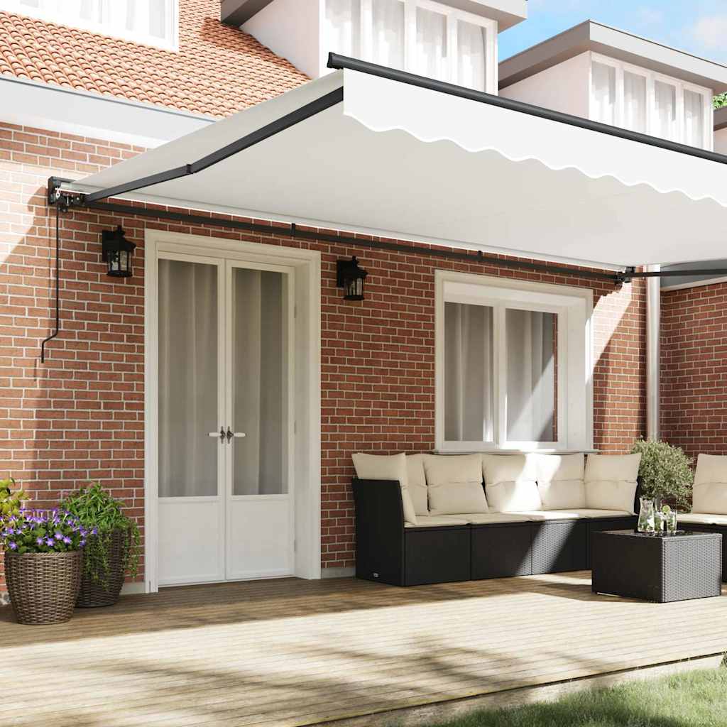 Toldo Retrátil Manual Branco 500x300 cm tecido