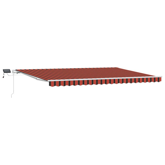 Toldo Retrátil com Manual laranja e castanho 500 ×350 cm tecido