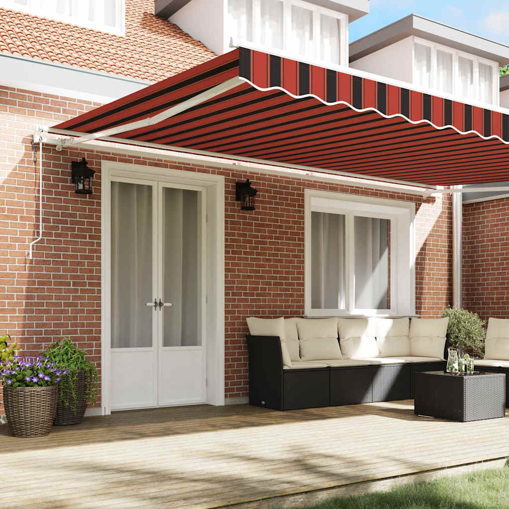 Toldo Retrátil 500 × 350 cm laranja e castanho