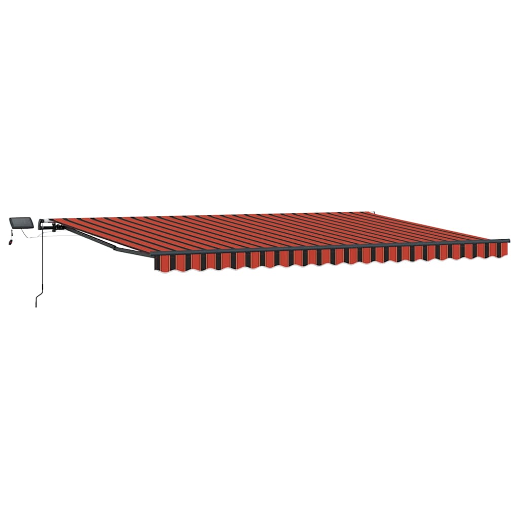 Toldo Retrátil Manual laranja e castanho 500 ×350 cm tecido