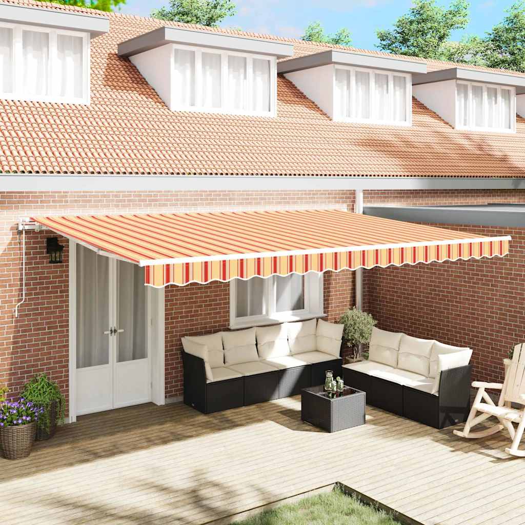 Toldo Retrátil 500 × 350 cm amarelo e laranja