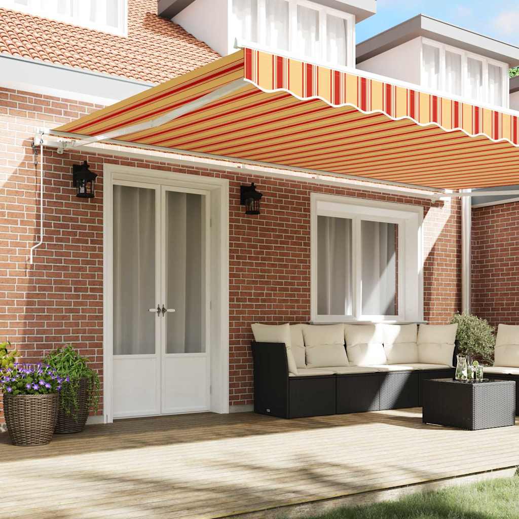 Toldo Retrátil 500 × 350 cm amarelo e laranja
