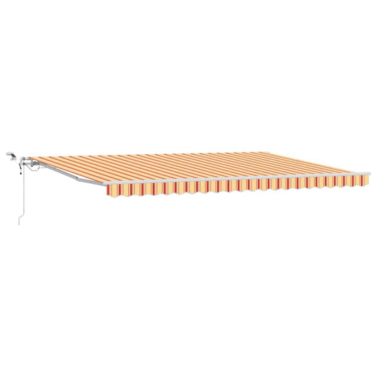 Toldo Retrátil Amarelo e Laranja 500 × 350 cm Poliéster e Metal