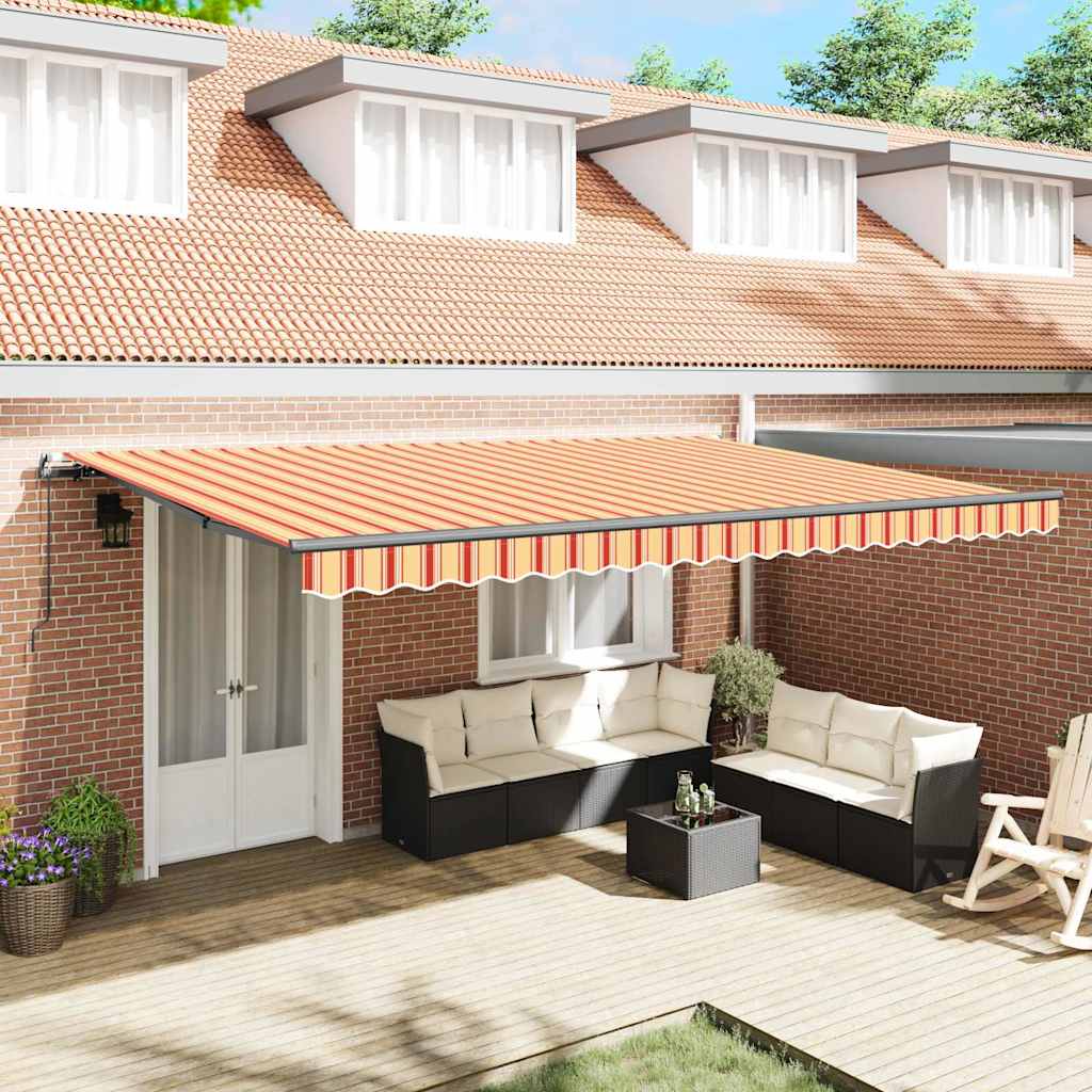 Toldo Manual amarelo e laranja 500 × 350 cm tecido