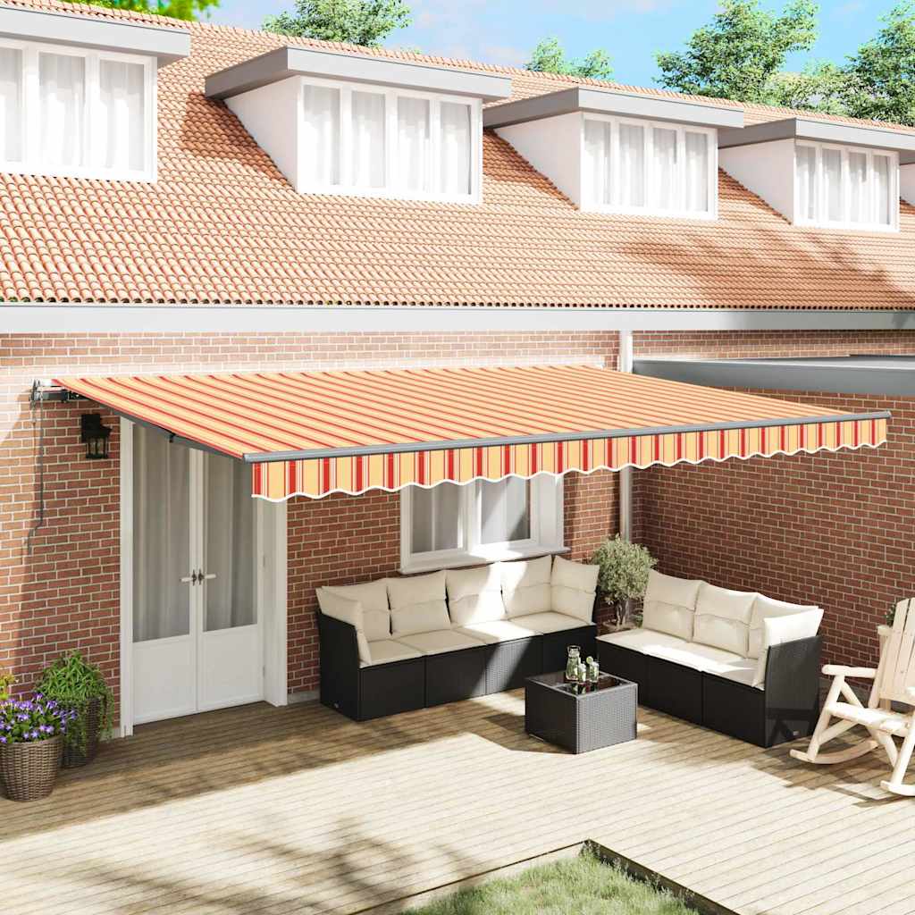 Toldo Retrátil amarelo e laranja 500 ×350 cm tecido