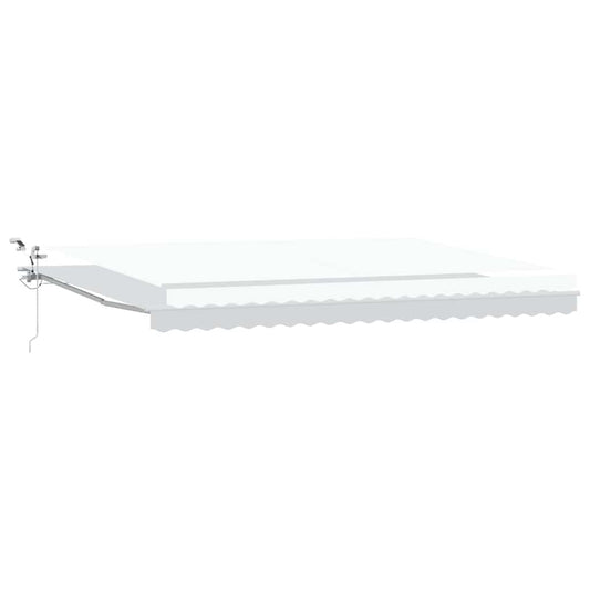 Toldo Retrátil Branco 500 × 350 cm Poliéster e Metal