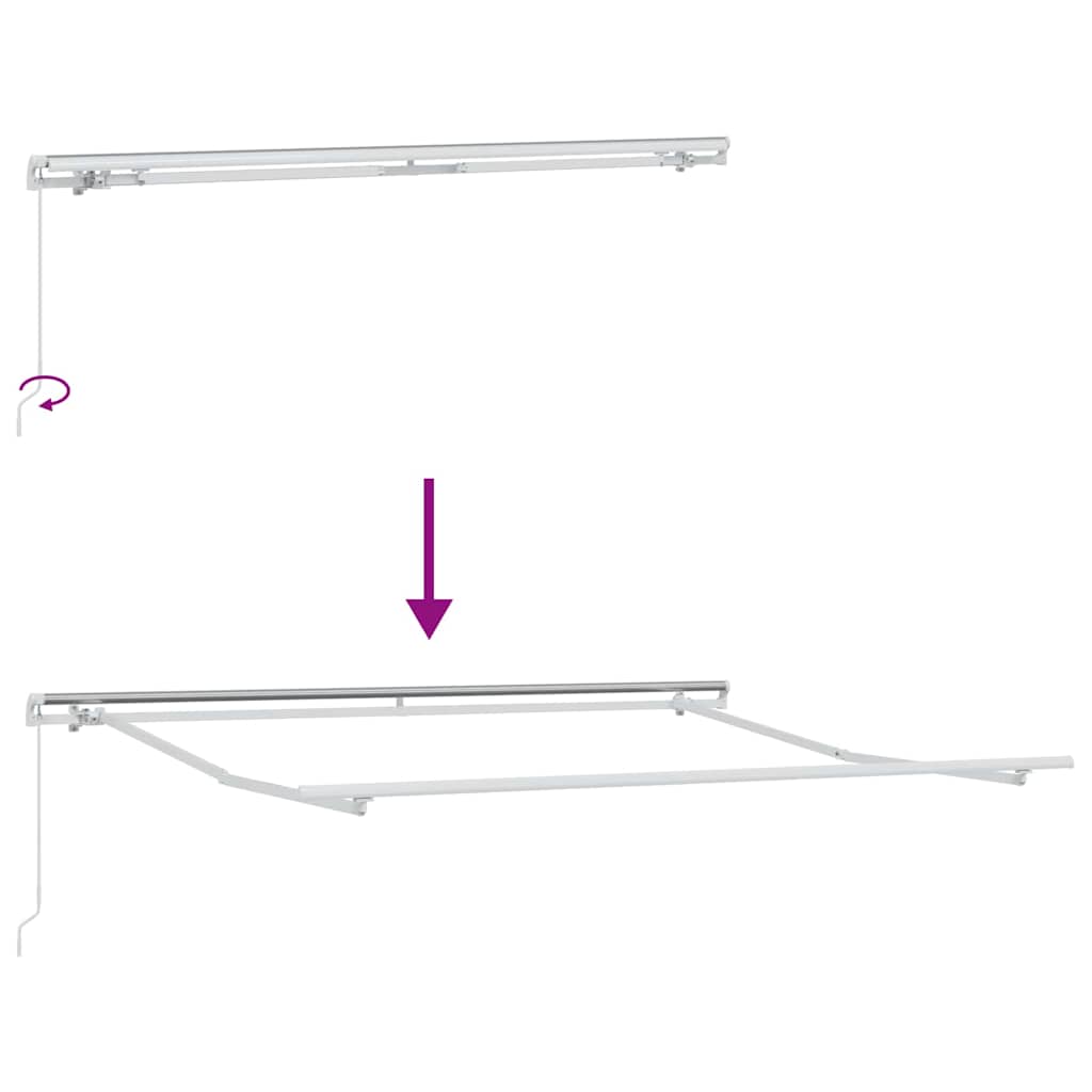 Toldo Retrátil Laranja e Marrom 600 × 300 cm Poliéster, Metal