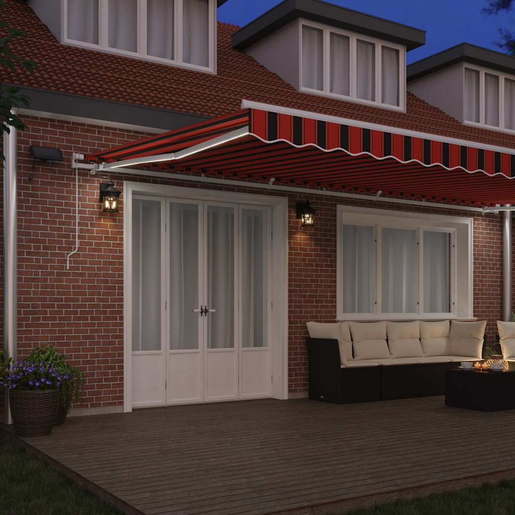 Toldo Retrátil com Manual laranja e castanho 600 ×300 cm tecido