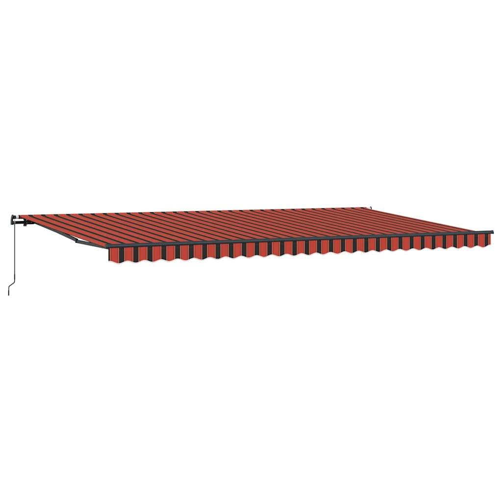 Toldo Retrátil Manual laranja e castanho 600 × 300 cm tecido