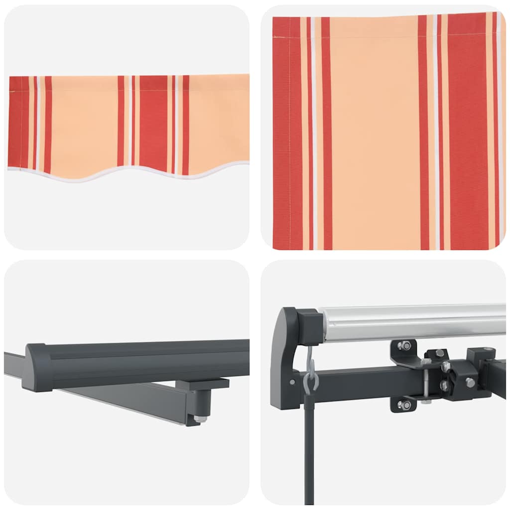 Toldo Retrátil Manual amarelo e laranja 600 ×300 cm tecido