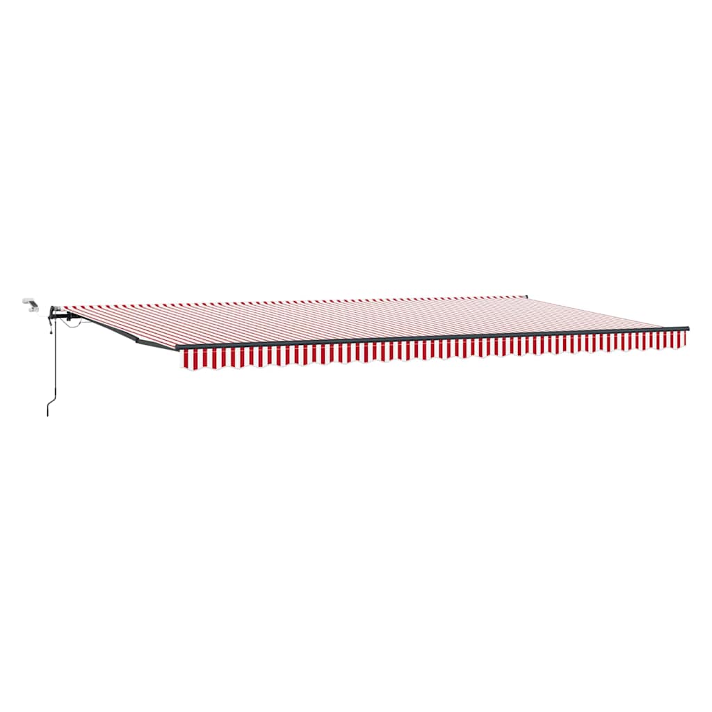 Toldo Retrátil com Vermelho e branco 600 × 300 cm tecido