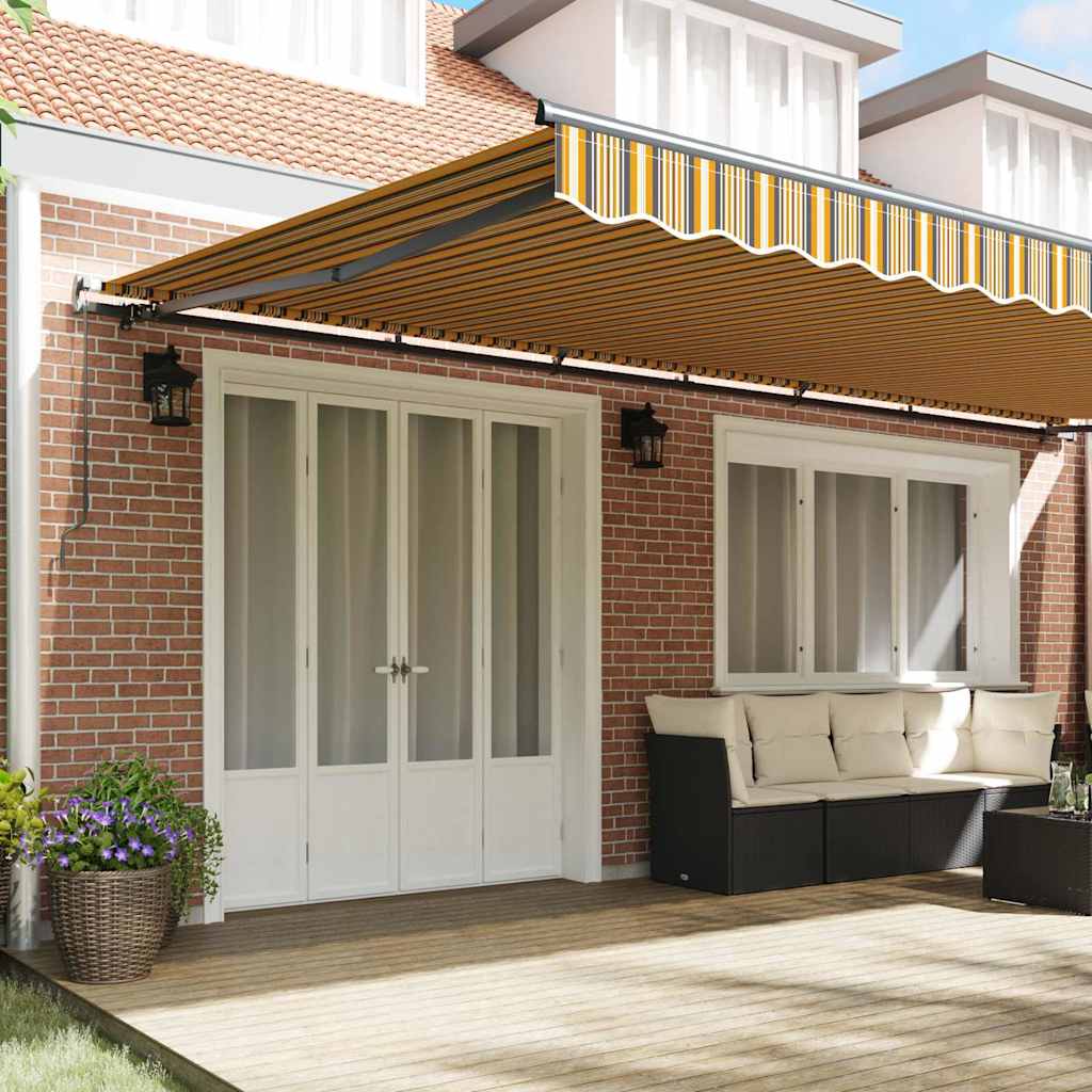 Toldo Retrátil Manual Multicolor 600 × 300 cm tecido