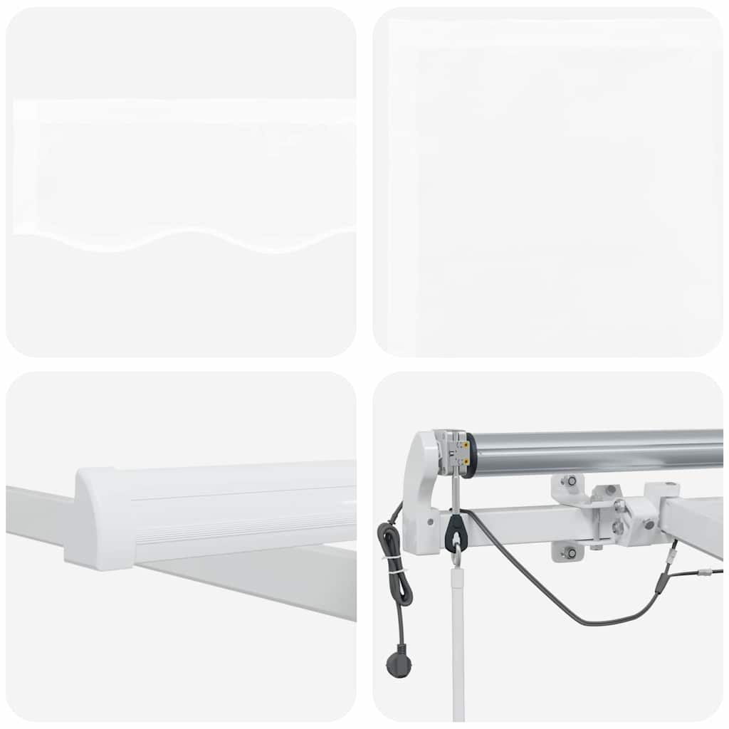 Toldo Retrátil Branco 600 × 300 cm Tecido e Metal