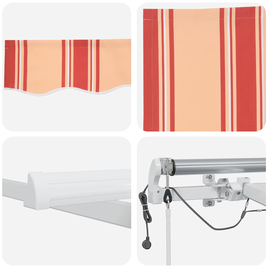 Toldo Retrátil Amarelo e Laranja 600 × 350 cm Tecido e Metal