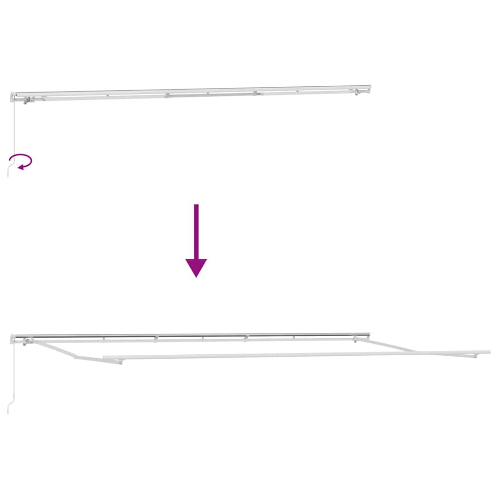 Toldo Retrátil Riscas Multicolor 600 × 350 cm Poliéster e Metal