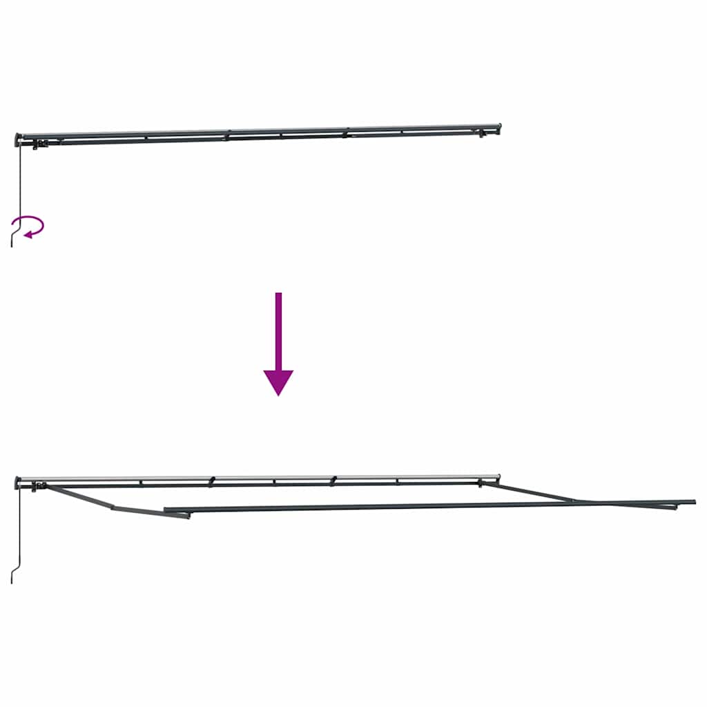 Toldo Retrátil Manual Vermelho 600 × 350 cm tecido