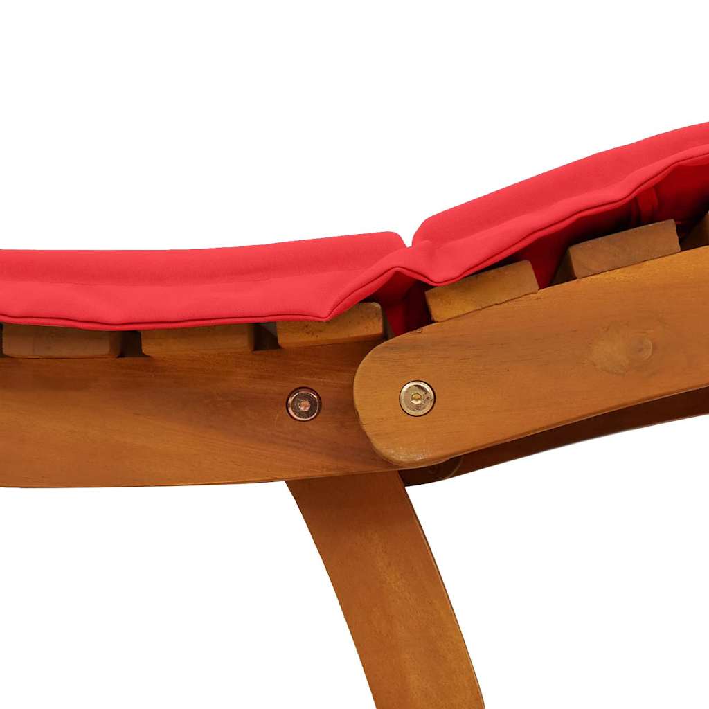 Espreguiçadeira com almofada 2 pcs Vermelho 184 x 55 x 64cm
