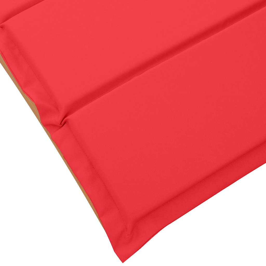 Espreguiçadeira com almofada 2 pcs Vermelho 184 x 55 x 64cm